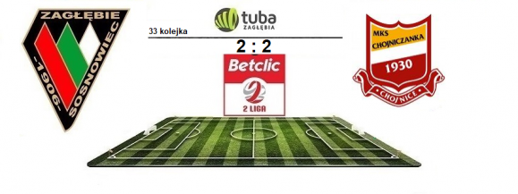 ⚽Remis Zagłębia z Chojniczanka 2:2⚽33. kolejka Betclic 2. Ligi⚽Zagłębie Sosnowiec &ndash; Chojniczanka Chojnice2:2 (1:2)⚽