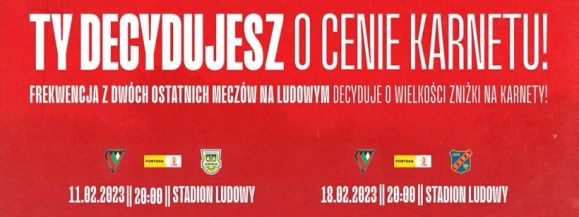 ⚽Akcja Rabatowa na Karnety na ArcelorMittal Park⚽Ty decydujesz❗ Kup bilet na⚽mecz na Ludowym i decyduj o zniżce na karnety na stadionie ArcelorMittal Park ❗⚽