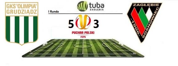 Niespodzianka w Grudziądzu. Zagłębie Sosnowiec przegrało z Olimpią, odpadając z rozgrywek o Puchar już w I rundzie.